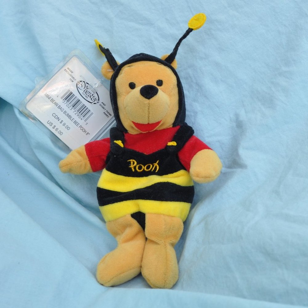 3 for $24 - Disney bean bag with tag 8" bumble bee winnie the pooh (528w)